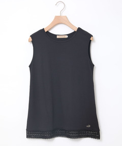 レディース コットン 裾レース タンクトップ【一部店舗限定】通販