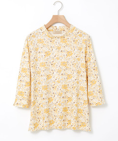 レディース 花柄 七分袖 ハイネックカットソー通販 [0302-55204