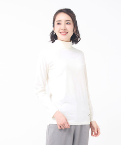 MARK&LONAホワイト タートルネック レディースウェア MARK & LONA タートルネック ホワイト レディースゴルフウェア