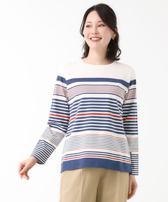 レディース パネルボーダー 長袖 Tシャツ通販 [0302-61209