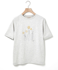 レディース フラワーモチーフ 半袖 Tシャツ通販 [0302-63209