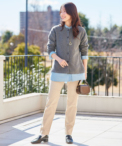 レディース フレアシルエット ニットカーディガン【手洗いOK】通販