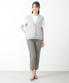 新品タグ付き　アレキサンダーワン　3Dロゴ　コットンニットベスト 14G天竺×ケーブル Vネックニットベスト (MENS) | St ANDREWS（セント