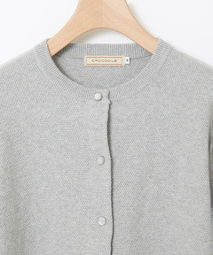 レディース ウールブレンド 鹿の子編み ニットカーディガン【手洗いOK