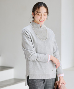 レディース ウールブレンド スリット ニット【手洗いOK】通販 [0303