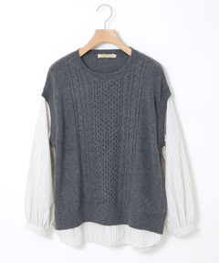 STONE  ドッキングニット JUNOAH ニット セーター ビスチェドッキングリブニット レディース