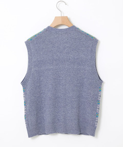 レディース ウールブレンド フェアアイル柄 ニット ベスト【手洗いOK