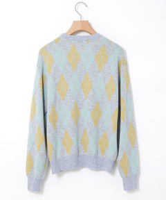 Crocodile 日本製 アーガイル柄 ウールセーター 紺色 3L 2315 レディース ウールブレンド アーガイル柄 ニット【手洗いOK】通販