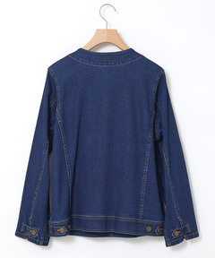 レディース ノーカラー デニムジャケット通販 [0304-55402