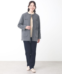 レディース 中綿 ノーカラー ジャケット通販 [0304-57404