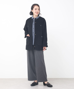 レディース 中綿 ノーカラー ジャケット通販 [0304-57404