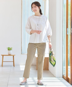 DECEMBERNAY ホワイト テーパードパンツ レディースM 新品未使用 レディース ストレッチ テーパード パンツ通販 [0305-55500