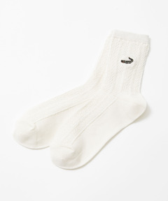 レディース フロート柄 透かし編み ソックス通販 [0307-51720