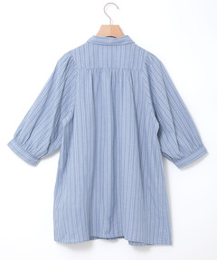 新品タグ付⭐︎ パールボタン前後リネンチュニック パール調ボタンチュニックブラウス【Leilian WHITE