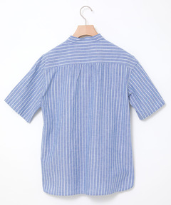 レディース コットンリネン バンドカラー チュニック【一部店舗限定