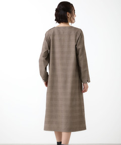 【新品未使用】GlamLips ボタンダウンワンピース 2way完売品brown セール】大人のリラクシーstyle。前後2wayストライプドビーワンピース