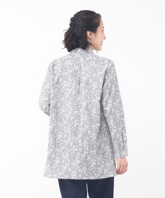 レディース フリルカラー 小花柄 チュニック【オンラインショップ限定