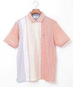 メンズ スノーリネン ストライプ柄 ポロシャツ【接触冷感】通販 [1002