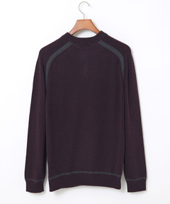 メンズ ウールブレンド ヘンリーネック ニット【手洗いOK】通販 [1003