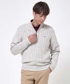 メンズ ウールブレンド ハーフジップ ニット通販 [1003-58304