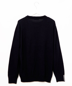 メンズ ウールブレンド ロゴ クルーネック ニット【日本製】通販 [1503