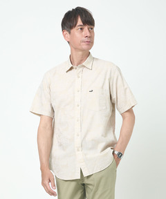 メンズ ジャカード リーフ柄 シャツ 【吸汗速乾】【シワになりにくい