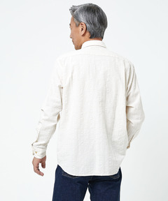 メンズ スノーリネン サッカー チェック柄 シャツ【接触冷感】通販