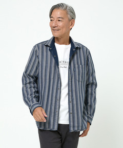 メンズ リバーシブル ストライプ柄 シャツ通販 [1601-55102
