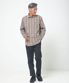 メンズ ピケ起毛 チェック柄 シャツ通販 [1601-55107] - クロコダイル