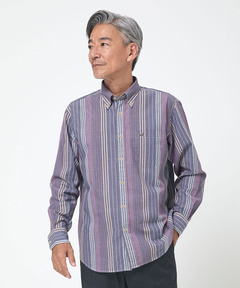メンズ ピケ 配色 ストライプ シャツ通販 [1601-55115] - クロコダイル