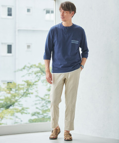 【Rikiriki】替え袖 メンズ ヘンリーネック 七分袖 Tシャツ【吸汗速乾】通販 [1602-53206