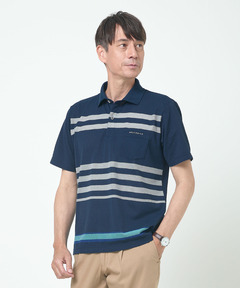 メンズ ラインボーダー柄 ポロシャツ通販 [1602-53228] - クロコダイル