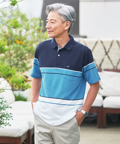 メンズ 地柄 カラーブロック ポロシャツ【吸汗速乾】通販 [1602-53238