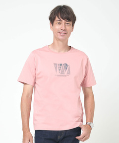 メンズ チェック柄 ロゴ プリントTシャツ通販 [1602-54214