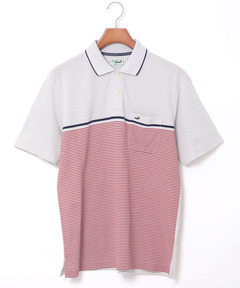 メンズ 襟ライン 切り替えボーダー柄 ポロシャツ通販 [1602-54229
