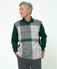 メンズ パネルチェック柄 ポロシャツ通販 [1602-55204] - クロコダイル