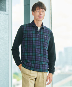 メンズ ブラックウォッチ 切り替え ポロシャツ通販 [1602-55210