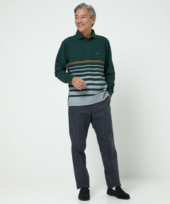 メンズ ボーダー柄 切り替え ポロシャツ通販 [1602-56201