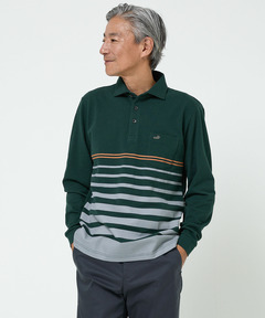 メンズ ボーダー柄 切り替え ポロシャツ通販 [1602-56201