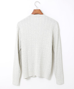 メンズ ハイゲージ ケーブル柄 クルーネック ニット【手洗いOK】通販