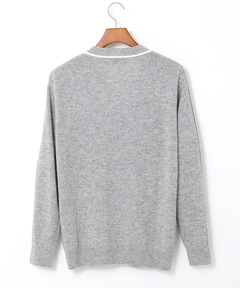 メンズ ウール 襟配色 Vネック ニット【手洗いOK】通販 [1603-57301