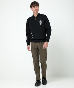 メンズ ハーフジップ 配色 ニット通販 [1603-57303] - クロコダイル