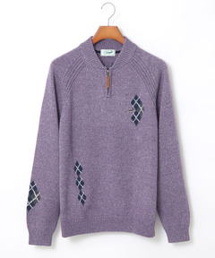 メンズ ハーフジップ 配色 ニット通販 [1603-57303] - クロコダイル