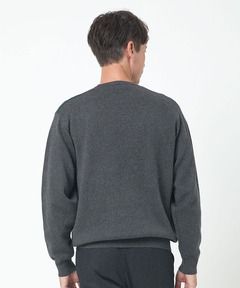 メンズ カシミヤブレンド ブロックチェック ニット【手洗いOK】通販