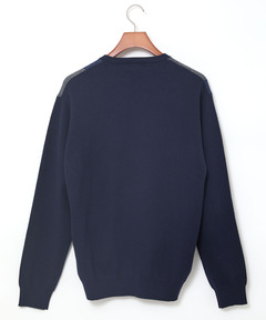 メンズ カシミヤブレンド ブロックチェック ニット【手洗いOK】通販