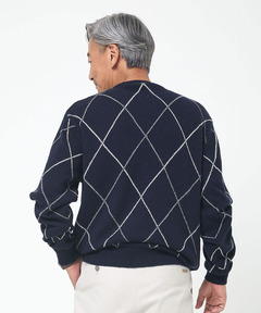 メンズ ウールブレンド アーガイル柄 ニット【手洗いOK】通販 [1603