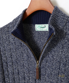 メンズ ウールブレンド ハーフジップ ニット通販 [1603-58304