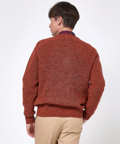 L2143 ウールブレンドヘンリーネックニット M （brown） 地底人 メンズ 