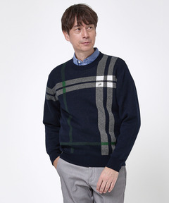 メンズ カシミヤブレンド チェック柄 ニット【手洗いOK】通販 [1603