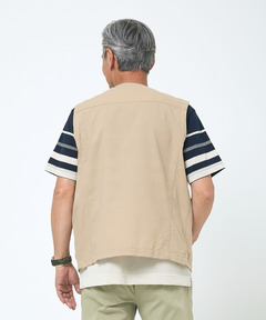 メンズ シアサッカー ベスト【吸汗速乾】通販 [1604-53410